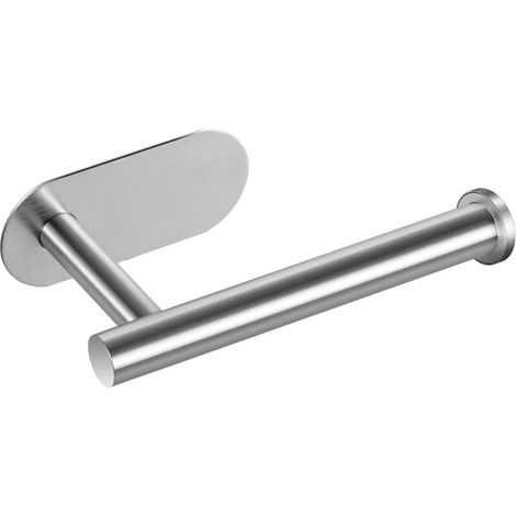 Porte-rouleau de papier toilette autocollant, fond ovale, pour cuisine, salle de bain et toilettes (argenté) (1/4)