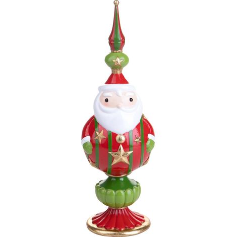 Babbo Natale resina color rosso e verde in resina da 33.5 cm (1/3)