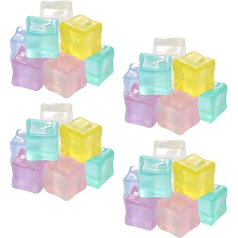 50pièces Cubes De Glace Lumineux Réutilisables Lot pour Décorations Et Photographies Éblouissantes (1/5)