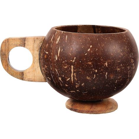 Tasse en coquille de noix de coco, mug de table hawaïen avec anse, tasse à thé (1/4)