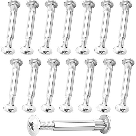 30 vis M6 acier nickelé + 15 écrous pour bois 30-40mm, assemblage meuble (1/5)