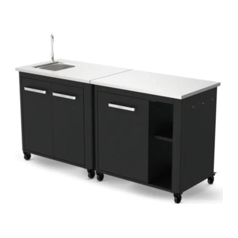 AUTRES Cuisine extérieure modulable avec évier 90 cm et module 90 cm - plan inox