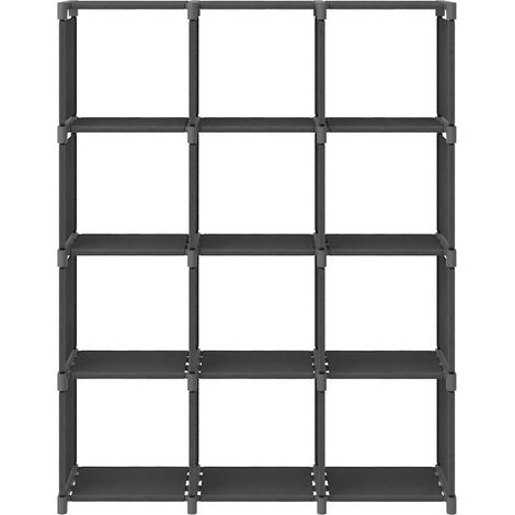 Maison Exclusive - Würfel-Regal 12 Fächer Grau 103x30x141 cm Stof (1/5)