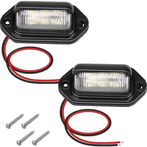 LED-Kennzeichenbeleuchtung – 3 W, 500 lm, 12–24 V – 2er-Pack – Schwarz (1/5)