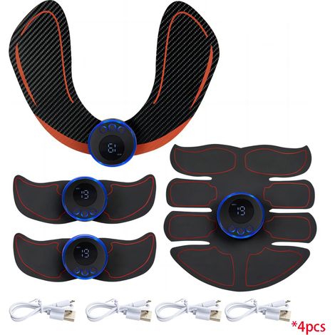 Elektrisches Muskelstimulationsgerät (EMS) für den Bauchbereich, Muskelaufbaugerät, USB-Massage- und Fitnessgerät für Bauch und Hüften, zur Gewichtsreduktion und für Heimfitness 02157-AquaForge