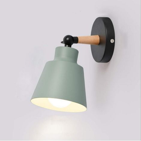 Aplique De Pared Minimalista, Lámpara De Pared De Moderna Apliques De Pared Retro Verde Para Dormitorio, Pasillo, Cafetería, Oficina E27 (1/5)