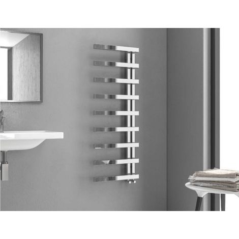 Radiateur sèche-serviette vertical DESIGN 2 en chrome-79,5 x16,8 x50 cm-50 --