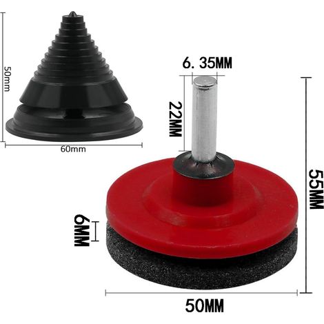 Lot de 4 - Affuteur Lame Tondeuse Gazon Universel Aiguiseur Accessoires Avec 1pcs Kit d'Équilibrage - 50 X 47 mm (1/5)