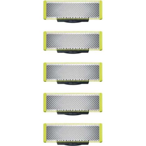 Applicable à OneBlade - Lames de rechange, pour rasoir/tondeuse électrique OneBlade, acier inoxydable robuste, taille, stylisation et rasage, lot de 5