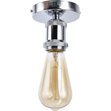 Douille Lampe E27 - Support Plafonnier Vintage Aluminium Fer ABS - Pour Cuisine Chambre Salon Bureau - 100-240 V - 1 Pièce (1/5)