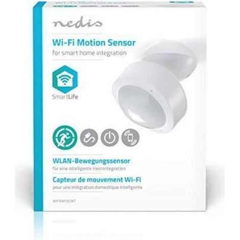 Nedis - Détecteur de mouvement SmartLife  Wi-Fi  Alimentation secteur IP20  120°  Couverture de détection: 10m  Android/iOS (1/4)
