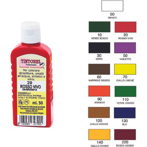 COLORANTE UNIVERSALE CONCENTRATO TINTOREL- N.140 ml.50 giallo cromo - 12 pezzi