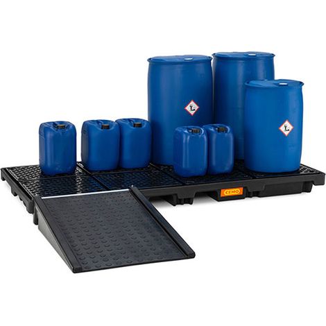Plateforme de rétention - 270 litres - Charge max 2400kg - Avec rampe - 91517/R