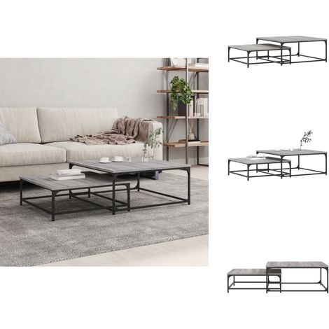 Tables basses gigognes 2 pcs sonoma gris bois d'ingénierie - Table Basse Gigogne - Table D'appoint - Meuble Salon - Meubles Modernes - Mobilier Intérieur (1/5)