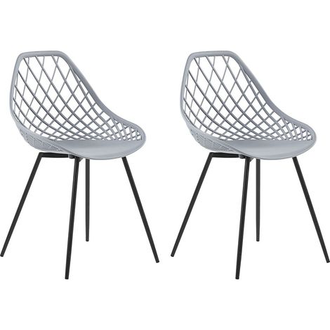 Set of 2 Dining Chairs CANTON Light Grey
