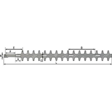 Ober- und Untermesserlänge 656 mm Doppelschnitt für MAORI-KOMPATIBLE Heckenscheren – 023804