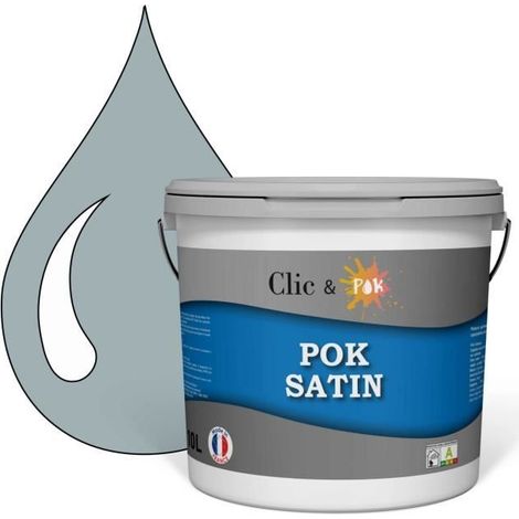 Peinture - POK - SATIN - Bleu Gris - 10L - Satiné - Acrylique