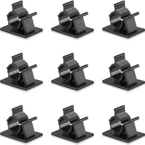 GWHOLE Lot de 60 Clips de Câble, Colliers de Serrage Câble, Attaches Câbles Adhésifs Réglable pour Organiseur Bureau Voiture Maison (1/4)