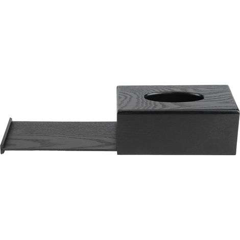 Boîte à Mouchoirs en Bois Noir Élégante pour Salon Chambre Hôtel - Rangement Décoratif (1/5)