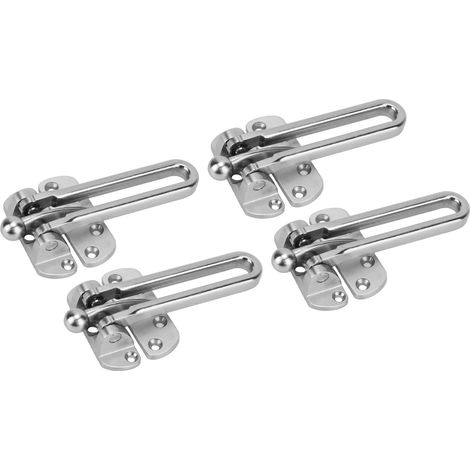 Lot de 4 verrous à barre pivotante en alliage de zinc, bras extra épais, résistants aux chocs, verrou de porte réglable à 3 positions, protection de sécurité pour hôtel (1/5)