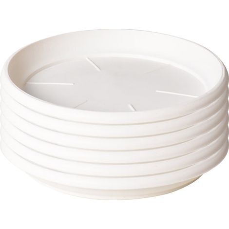 Sei vassoi in plastica resistente per vasi di fiori, con base rotonda e bordo rialzato per proteggere le superfici del pavimento, diametro 15 cm (5,91 pollici).