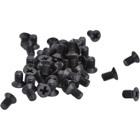 Vis M3x5 x50, Lot de 50 vis à métaux fraisées tête fraisée cruciforme DIN 965, noires zinguées, assortiment quincaillerie (1/5)