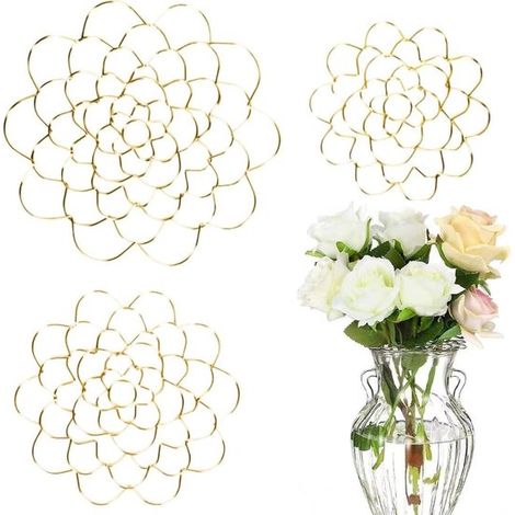3-teilige Blumenstielstabilisatoren,DIY-Blumenarrangements,Blumenhalter aus Edelstahl für Vasen,Pflanzenstabilisatoren (gold) (1/5)