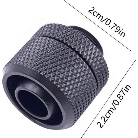 8er-Pack G1/4" auf 10x13 mm Kompressionsverschraubungen, glatte Oberfläche für flexible Schläuche in PC-Wasserkühlungssystemen, Schwarz/Silber (1/2)