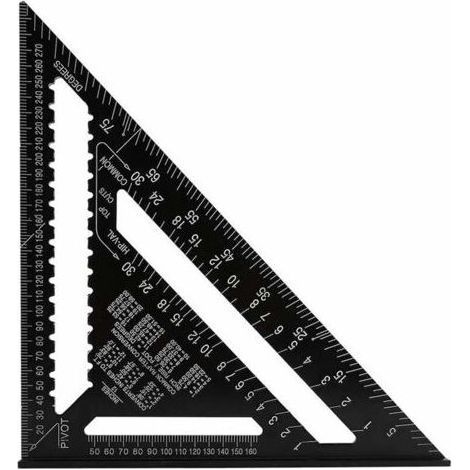 Équerre Triangle Metrique Professionnel, 30cm/300mm Équerre de Charpentier Haute Précision, Règle d'angle Menuiserie en Alliage d'aluminium Outil de Mesure Bois Speed Square (1/5)