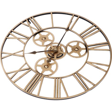 Horloge Dorée Européenne Rétro Murale Décorative, Style Classique Chic, Élégante pour Restaurant Maison, Pièce Design (1/5)