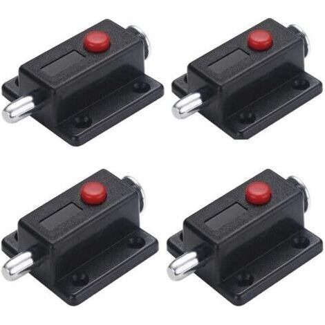 4pcs Spring Window Cabinet Knob Automatic Door Latch Lock Furniture Cupboard Drawer Door Latch with Spring Button (1/4)