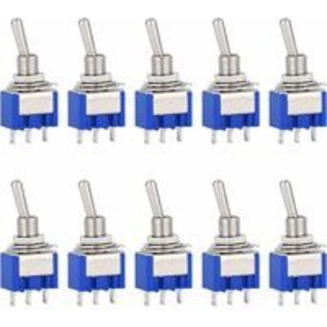 10 pièces AC 125 V 6A sur 3 broches Mini interrupteur à bascule 2 positions pour Arduino voiture camion bateau véhicule commutateur (1/4)