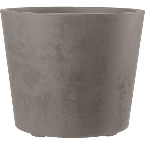 POT DE FLEURS ROND - DEROMA - MILLENNIUM - 79 L - Ø 50 CM - A RÉSERVE D'EAU ET ROULETTES - MARRON (1/5)