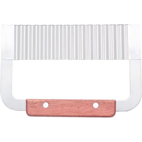 BUNTHAUS Coupe-pommes de terre, coupe-frites, couteau coupe-vague lame en acier inoxydable avec manche en bois, outil de coupe pour ustensiles de cuisine (1/5)