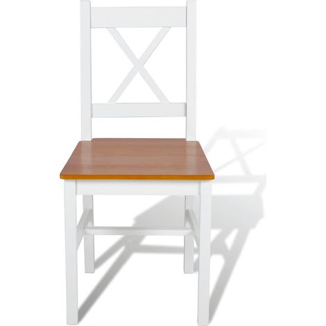 Maison Exclusive - Sedie da Pranzo 4 pz Bianche in Legno di Pino (1/5)