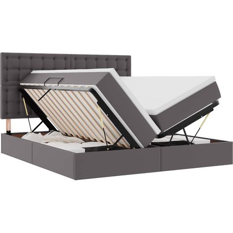 Letto con contenitore e materasso Grigio 180 x 200 cm vidaXL