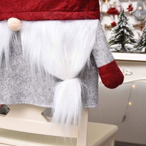 Housse De Chaise De Noel - Peluche Sans Visage Avec Accoudoirs - Pour Salle À Manger Cuisine Fête - Lot De 2 (1/5)