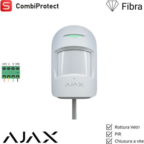 44391 - Superior - CombiProtect Fibra - Verdrahteter Bewegungs- und Glasbruchmelder - Farbe white - Ajax professionelle Sicherheit