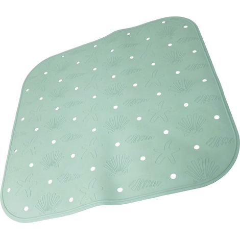 Tappeto Doccia Quadrato 53x53 cm Antiscivolo con Ventose Gomma Sintetica Made in Italy Design Marino Tappetino per Piatto Doccia Sicurezza in Bagno disponibili i colori bianco blu beige grigio verde - (1/2)