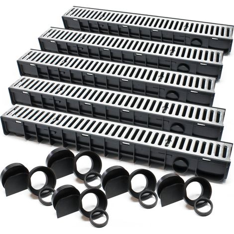 Wiltec – Caniveau de douche 1000 x 140 mm – Grille en acier galvanisé – Capacité de charge 1,5 t – Drainage efficace pour garages et parkings (1/7)
