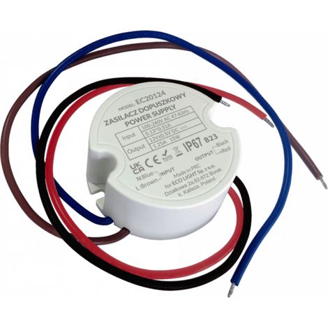 Alimentatore da incasso Ø60 12V 10W IP67 Ecolight EC20126