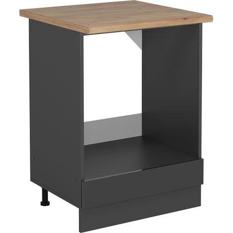Meuble pour four R-Line, Anthracite Haute brillance, 60cm , PT Chêne, Vicco