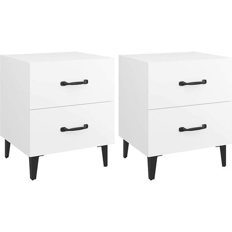 Maison Exclusive - Mesitas de noche 2 unidades blancas 40x35x47,5 (1/5)