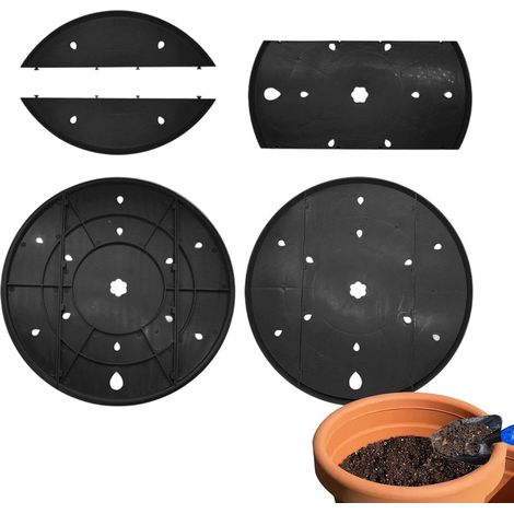 Base de drenaje redonda para macetas, ideal para jardineras de interior/exterior, terrazas y balcones. (1/4)