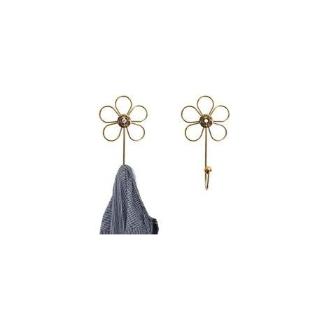 Set mit 4 dekorativen, goldfarbenen, blumenförmigen Wandhaken zum Aufhängen von Schals, Handtüchern, Schlüsseln, Taschen und Hüten (1/5)