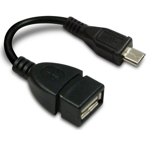 Câble micro USB OTG micro B /A fem. - noir (1/2)