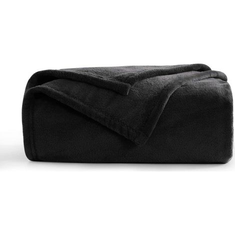 Kuscheldecke Fleecedecke Sofa schwarz 130x150cm 130 x 150 cm Schwarz (1/5)