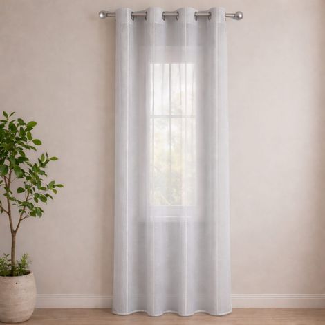 Tenda Filtrante con Occhielli in Metallo 140x280 cm – Pannello Semi Trasparente da Interno - Colore Grigio (1/5)