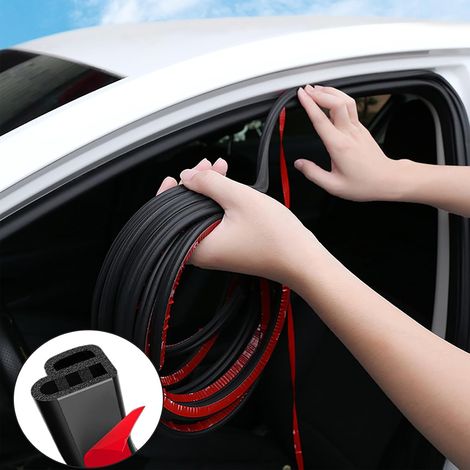 Tira de sellado para puerta de coche de 10 m - Tira de sellado de doble capa en forma de L - Adhesivos insonorizantes para puertas de coche (10 m) (1/5)