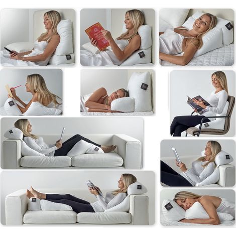 Cuscino Ergonomico Posturale Decapillow 10 Usi 1 Cuscino Multi Posizione Sostegno Gambe Spalle, misuraCuscinocoloreBianco